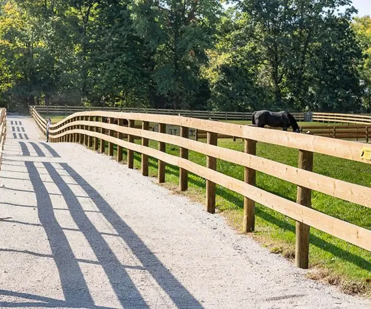 Board fencing installed along a pasture