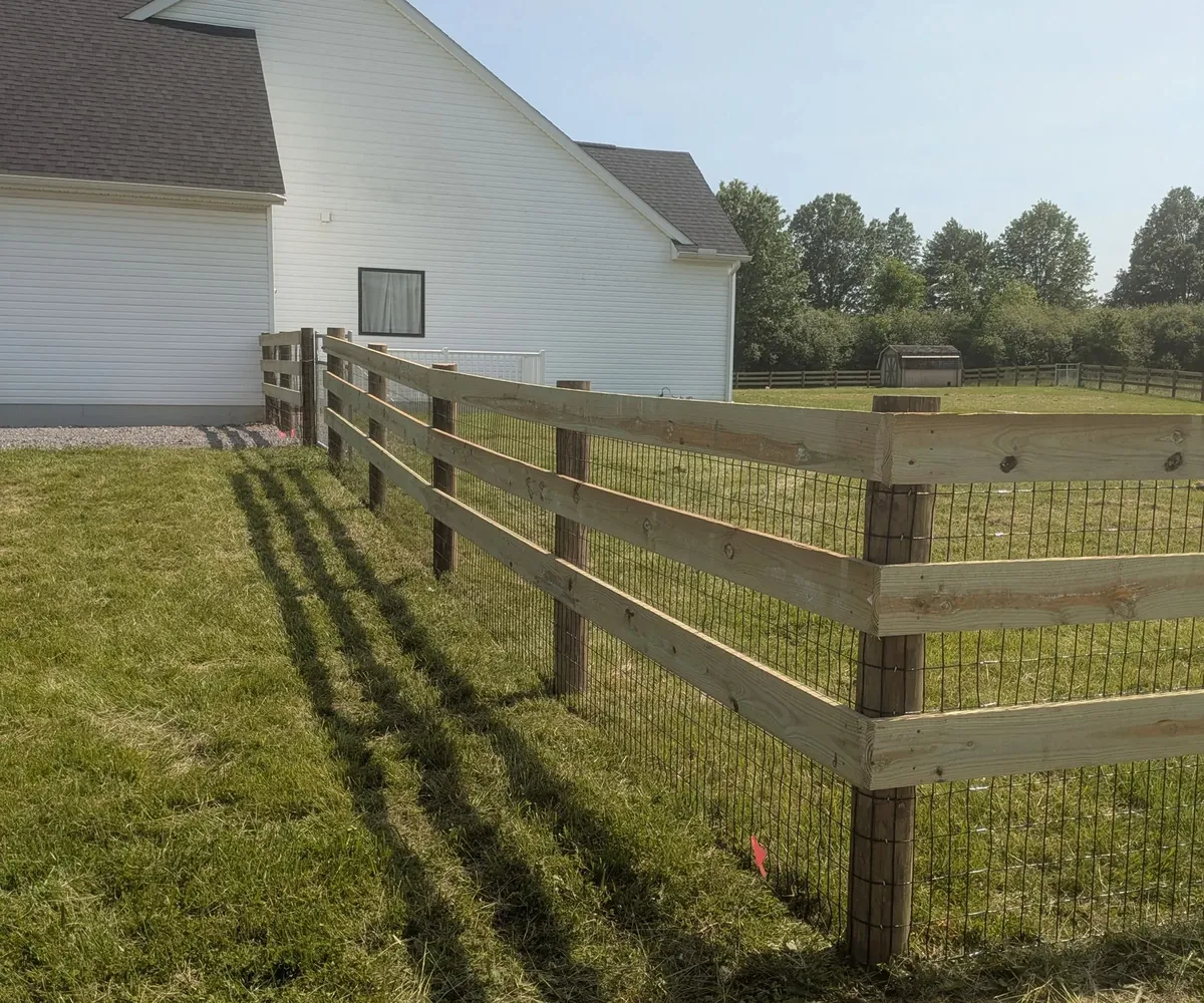 Finished fence beside a Central Ohio property