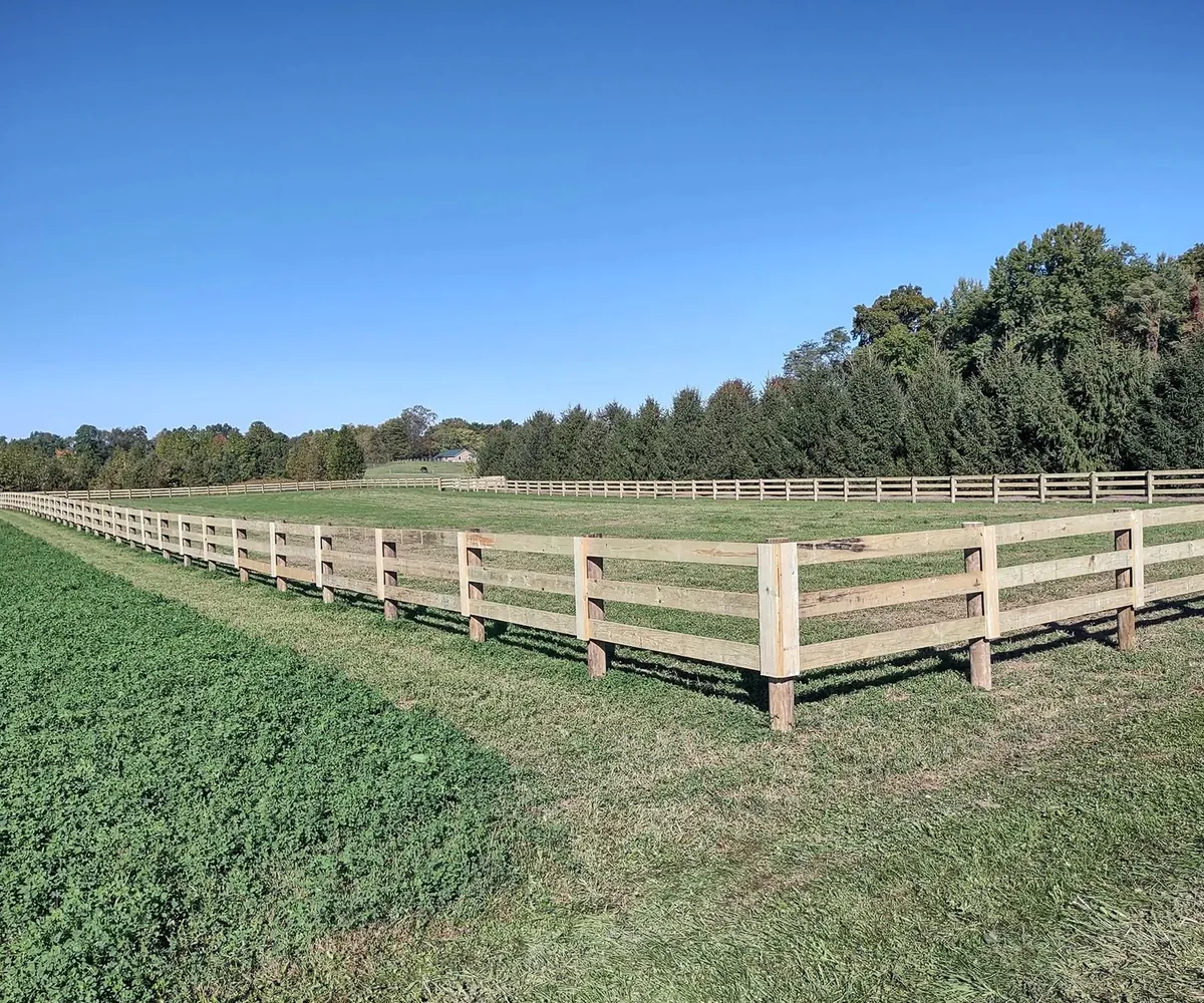Horse fencing installed on a rural property