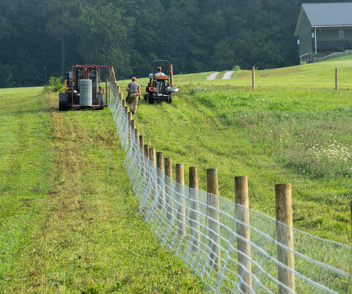 Doughty Fence Builders crew during a farm fence installation in Ohio